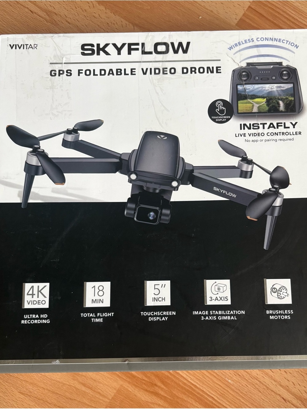 Skyflow GPS Foldable Video Drone by VIVITAR